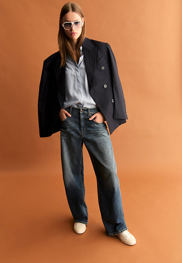 SPODNIE JEANSOWE BAGGY-FIT NIEBIESKIE