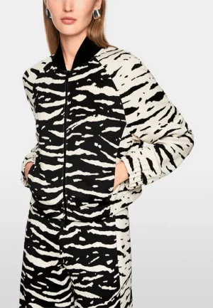 BLUZA Z NADRUKIEM CZARNO-KREMOWA