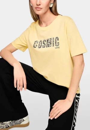 T-SHIRT Z NADRUKIEM BANANOWY ŻÓŁTY