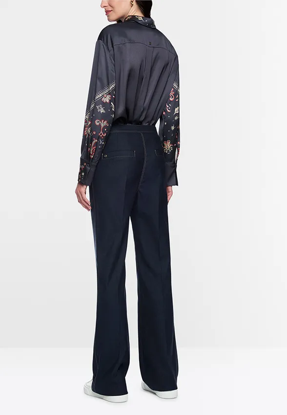 SPODNIE JEANSOWE FAID FEMINE-FIT HIGH GRANATOWE