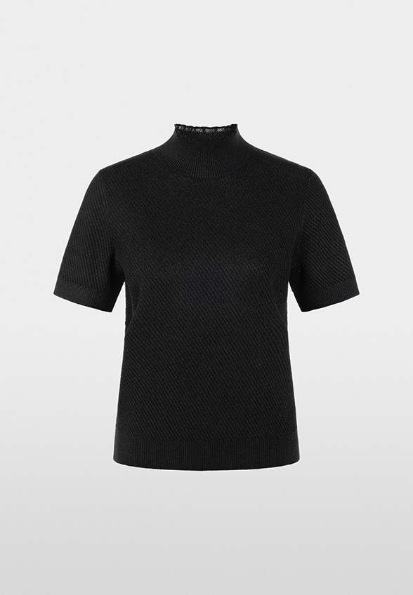 SWETER Z LUREKSOWYMI NITKAMI CZARNY