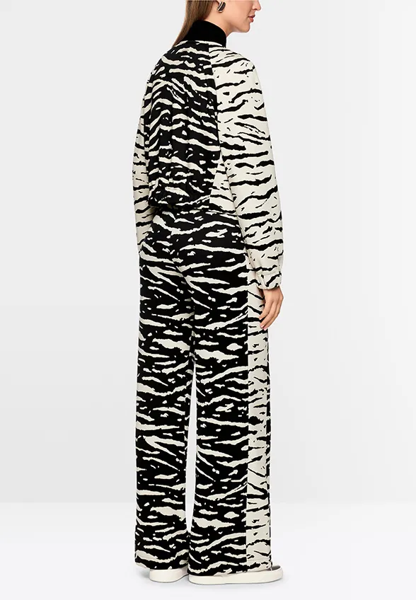 BLUZA Z NADRUKIEM CZARNO-KREMOWA