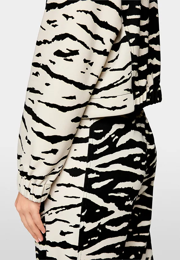 BLUZA Z NADRUKIEM CZARNO-KREMOWA