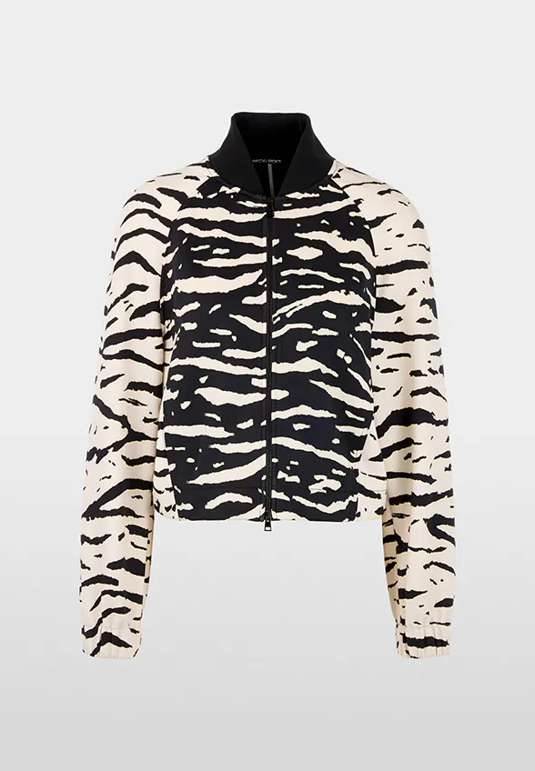 BLUZA Z NADRUKIEM CZARNO-KREMOWA