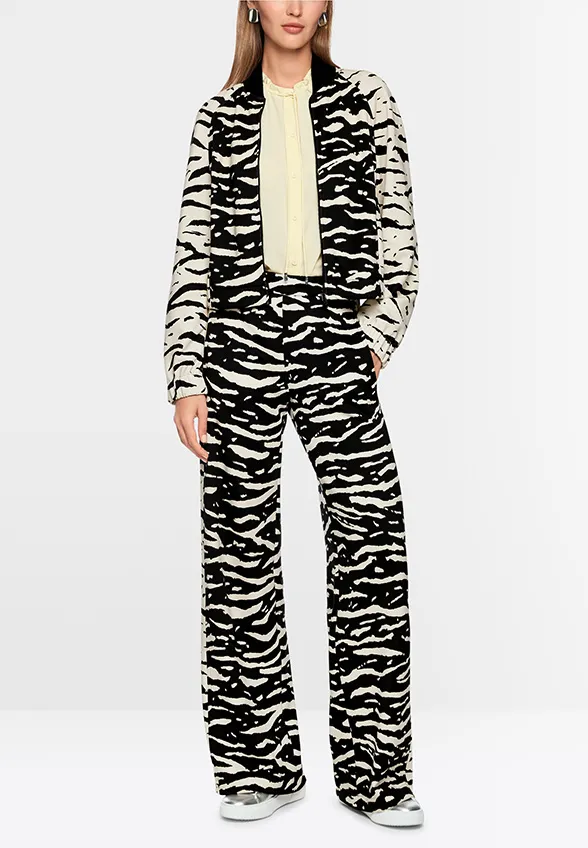 BLUZA Z NADRUKIEM CZARNO-KREMOWA