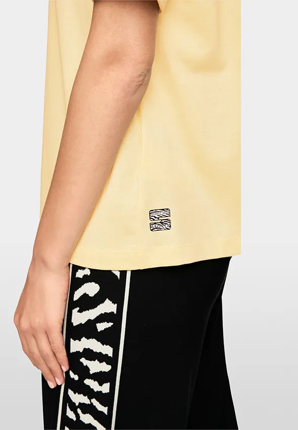 T-SHIRT Z NADRUKIEM BANANOWY ŻÓŁTY
