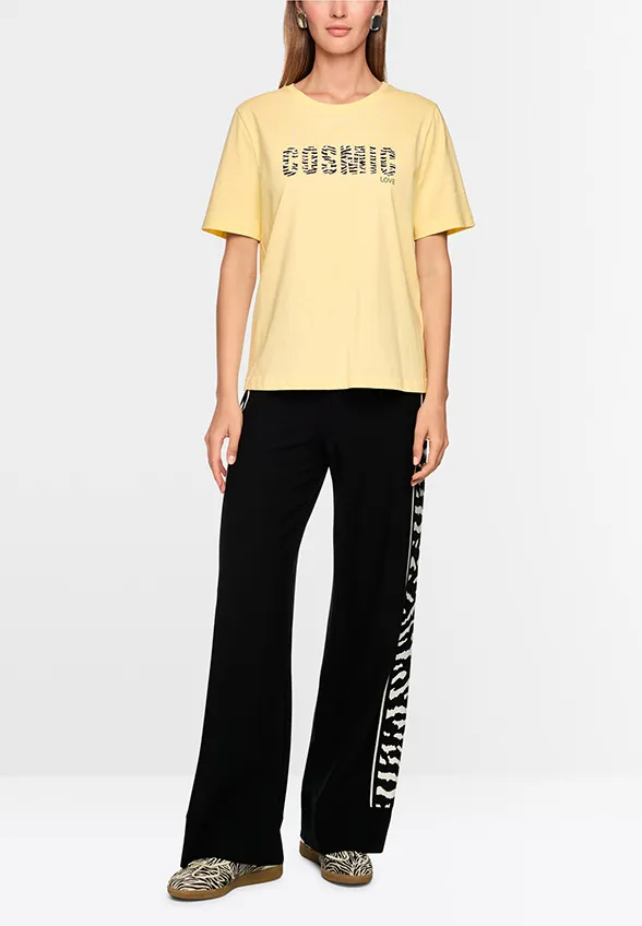 T-SHIRT Z NADRUKIEM BANANOWY ŻÓŁTY