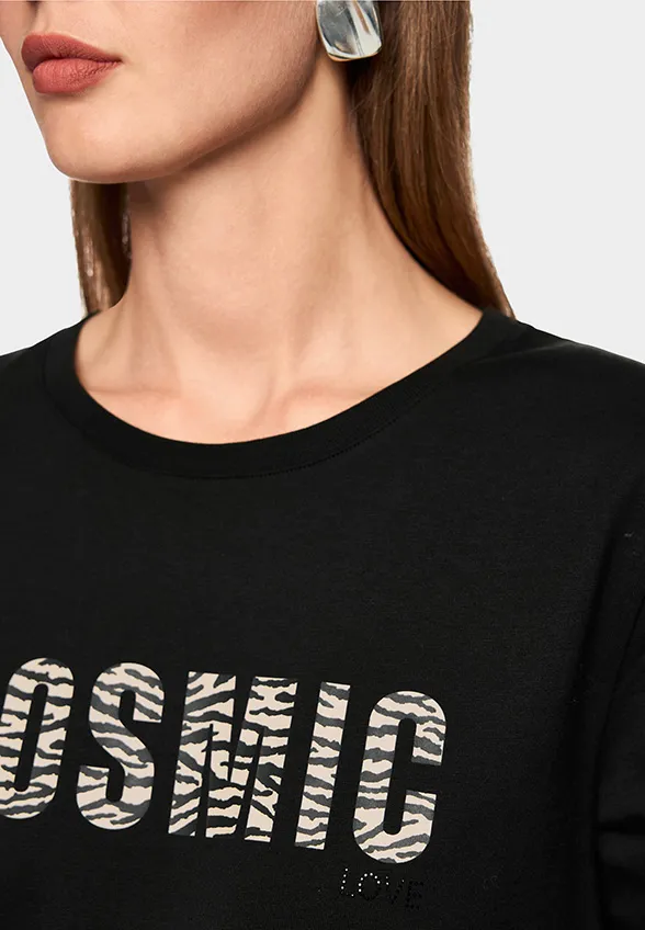 T-SHIRT Z NADRUKIEM CZARNY