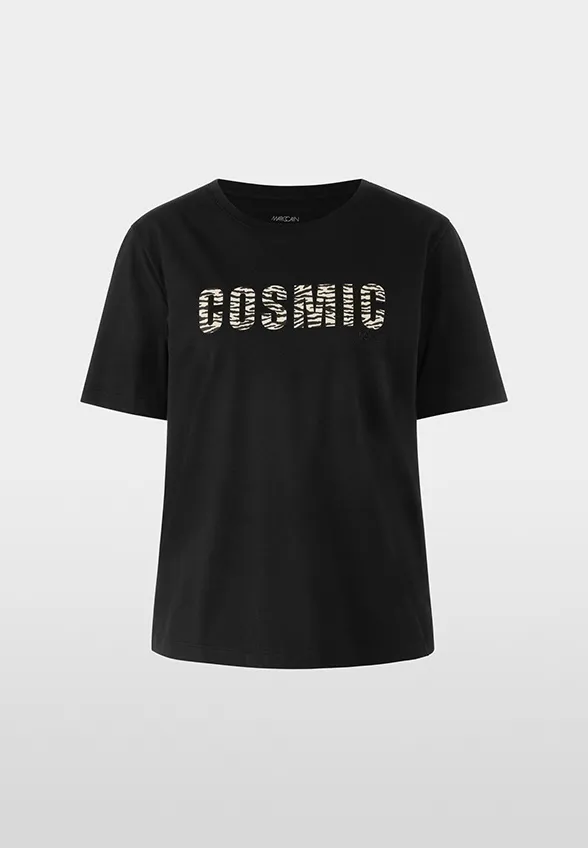 T-SHIRT Z NADRUKIEM CZARNY
