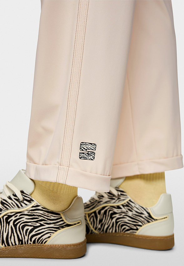 SPODNIE WUXI WIDE-FIT REGULAR KREMOWE