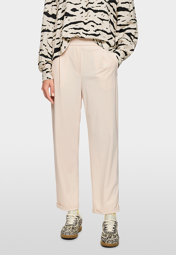 SPODNIE WUXI WIDE-FIT REGULAR KREMOWE