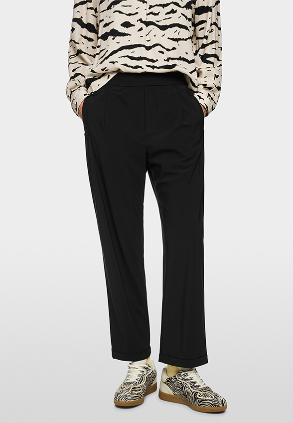 SPODNIE WUXI WIDE-FIT REGULAR CZARNE