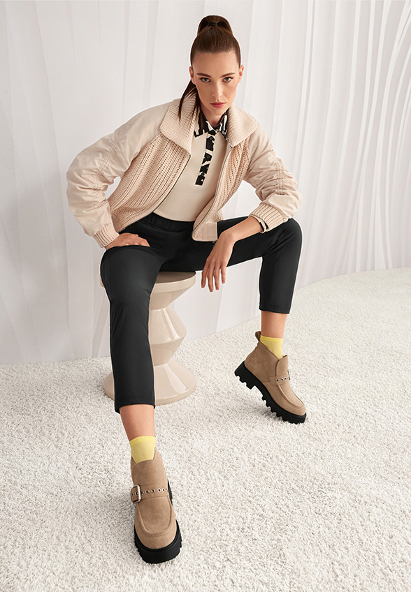 SPODNIE RHODOS LOOSE-FIT HIGH CZARNE