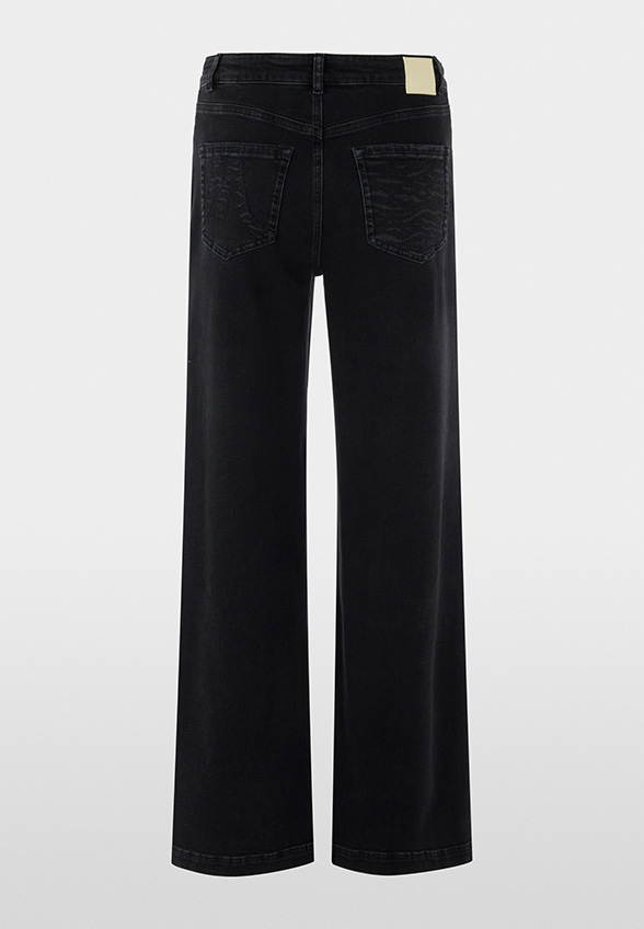 SPODNIE JEANSOWE WARRI WIDE-FIT HIGH CZARNE