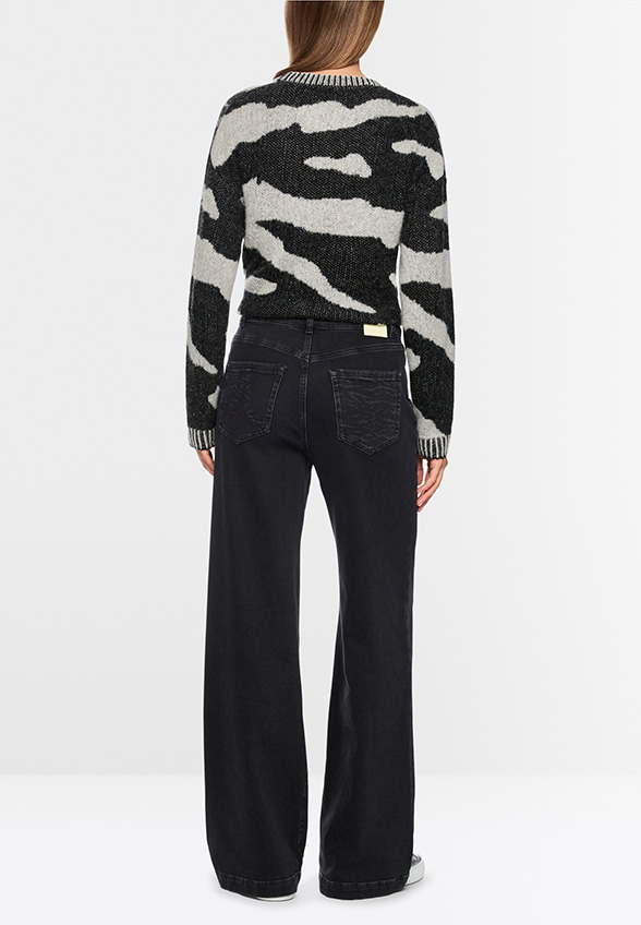 SPODNIE JEANSOWE WARRI WIDE-FIT HIGH CZARNE