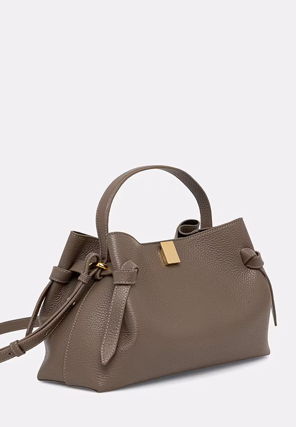 TORBA GYOZA TOTE Z ZIARNISTEJ SKÓRY TAUPE