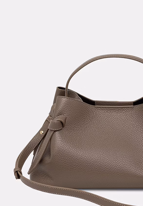 TORBA GYOZA TOTE Z ZIARNISTEJ SKÓRY TAUPE