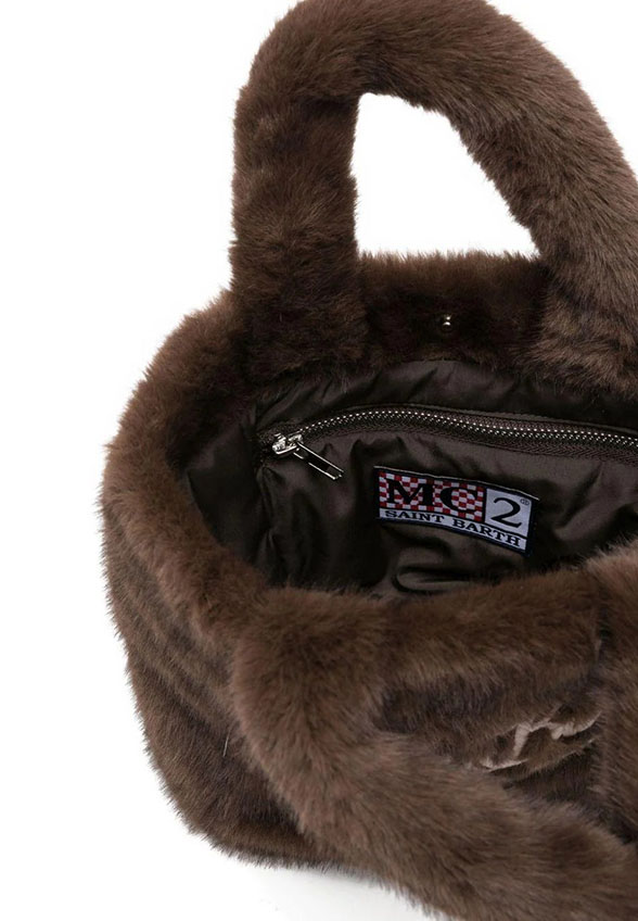 TORBA VANITY SOFT FUR BRĄZOWA
