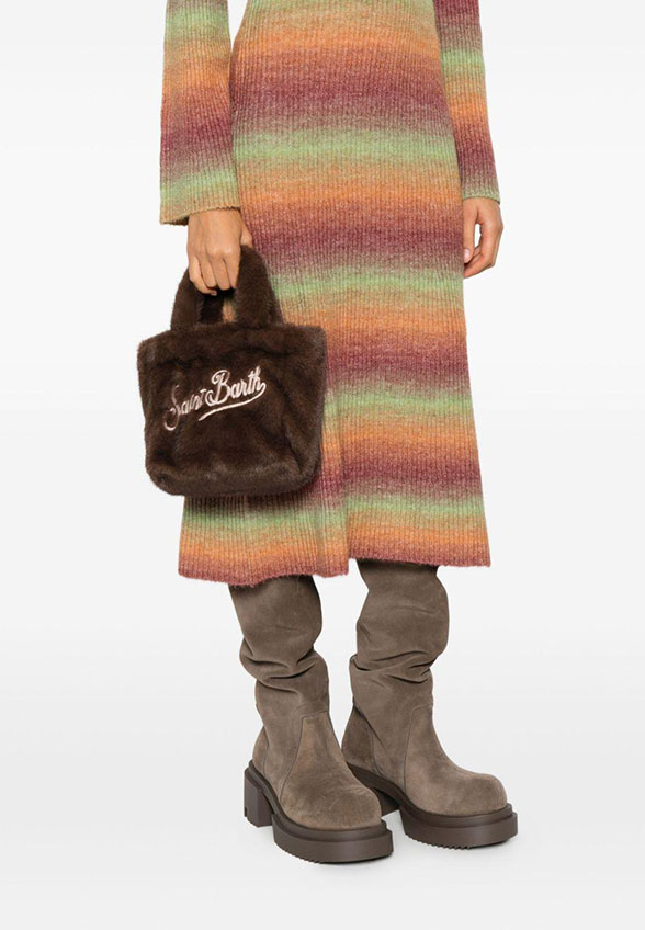 TORBA VANITY SOFT FUR BRĄZOWA