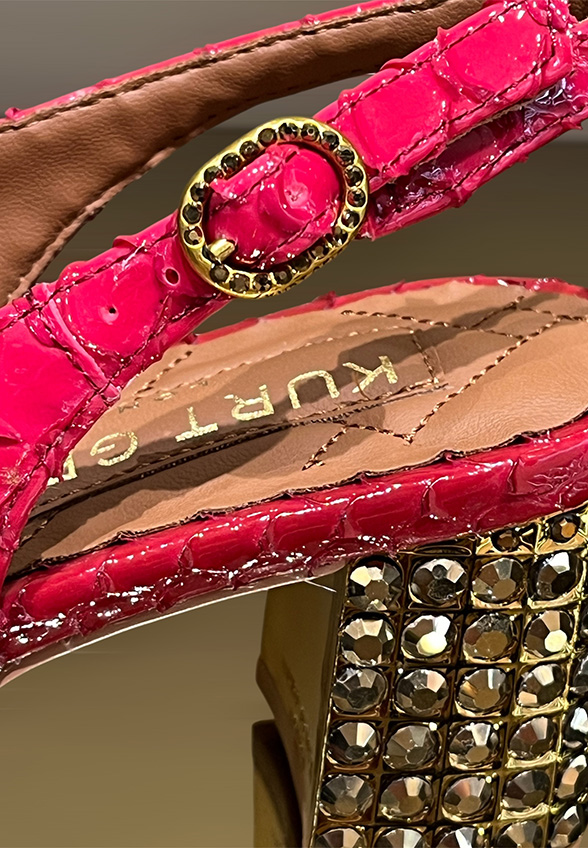 CZÓŁENKA CHELSEA BLOCK SLINGBACK FUKSJOWE