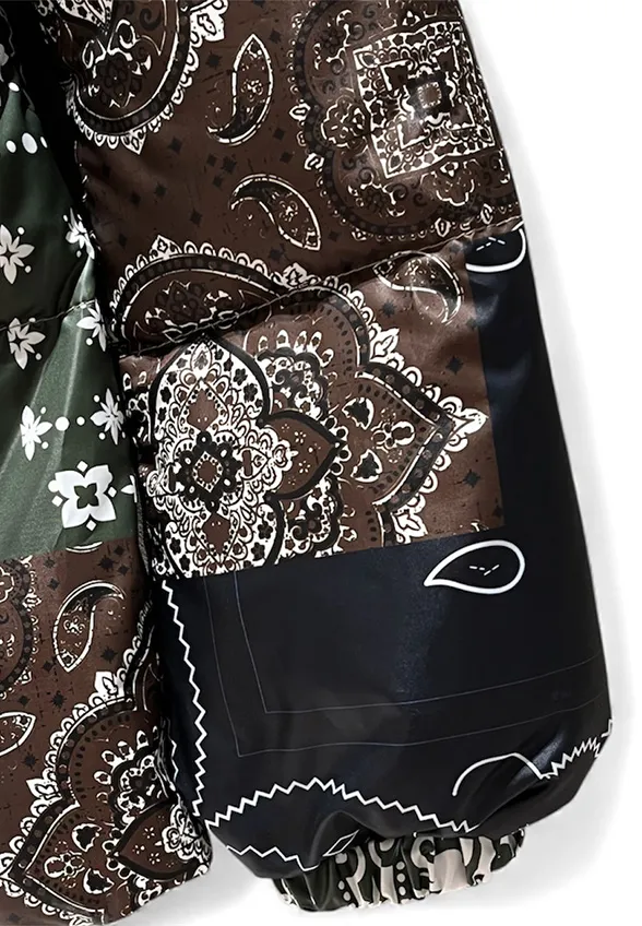 KURTKA BANDANA VERDE Z NATURALNYM OBSZYCIEM WIELOKOLOROWA