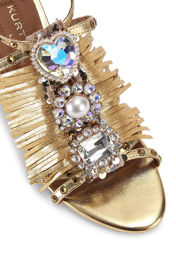 SZPILKI JEWEL FRINGE SANDAL ZŁOTE