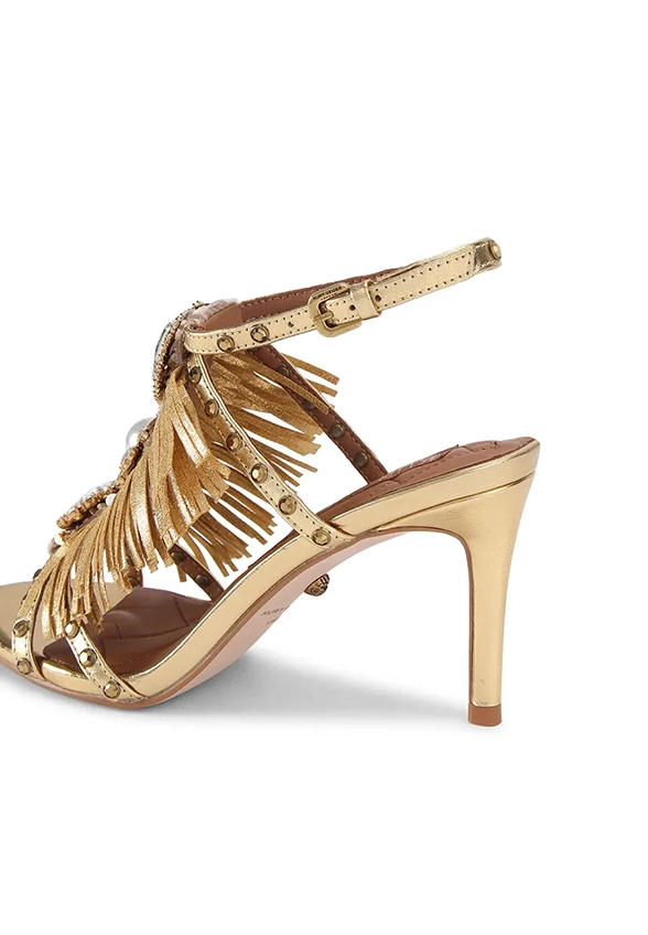 SZPILKI JEWEL FRINGE SANDAL ZŁOTE