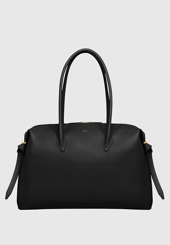 TORBA LARGE BRIOCHE DUFFLE Z ZIARNISTEJ SKÓRY CZARNA