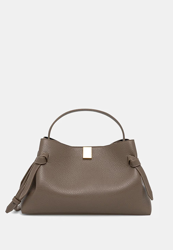 TORBA GYOZA TOTE Z ZIARNISTEJ SKÓRY TAUPE