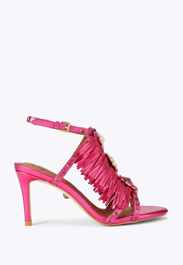 SZPILKI JEWEL FRINGE SANDAL FUKSJOWE