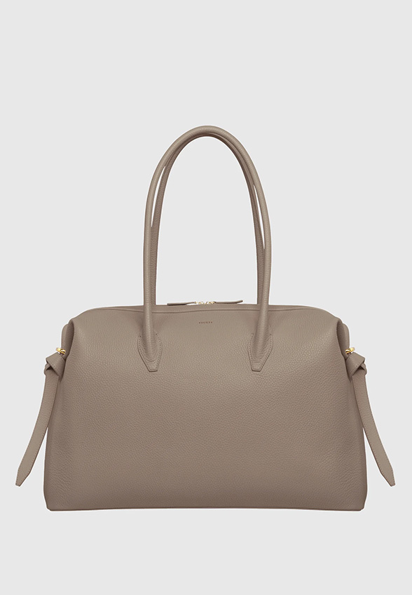 TORBA LARGE BRIOCHE DUFFLE Z ZIARNISTEJ SKÓRY TAUPE