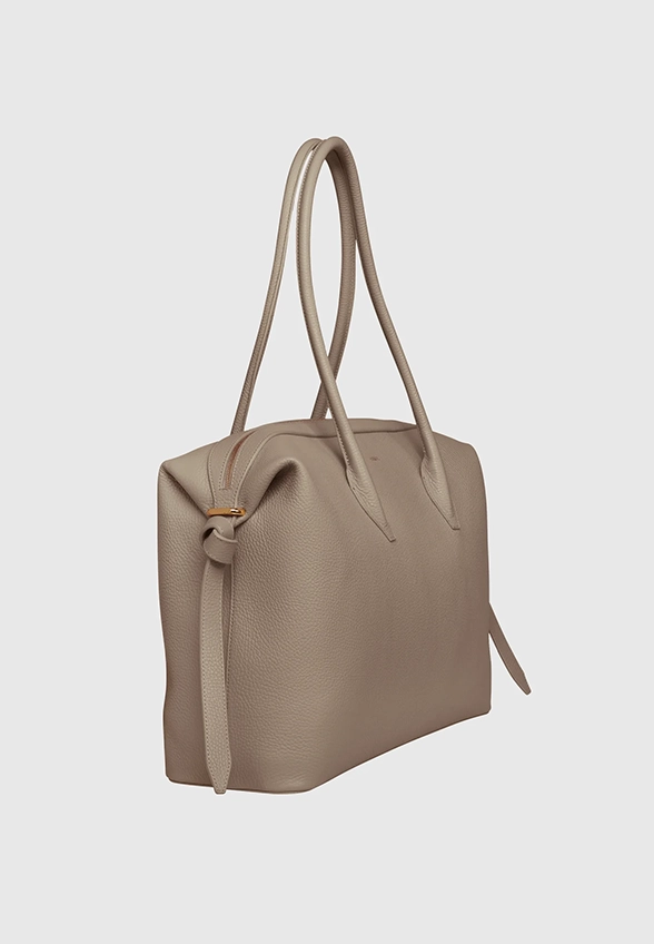 TORBA LARGE BRIOCHE DUFFLE Z ZIARNISTEJ SKÓRY TAUPE