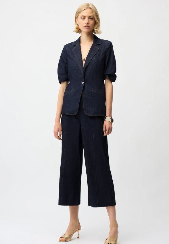 SPODNIE JEANSOWE CULOTTE GRANATOWE
