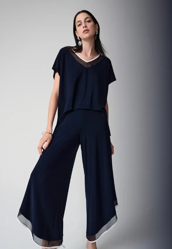 KOMBINEZON CULOTTE GRANATOWY