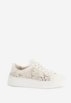 SNEAKERSY GIULY FABRIC ZE SKÓRY JAFNIĘCEJ KREMOWE