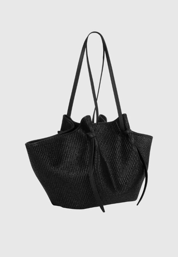 TORBA LARGE MOCHI WOMEN RAFFIA CZARNA
