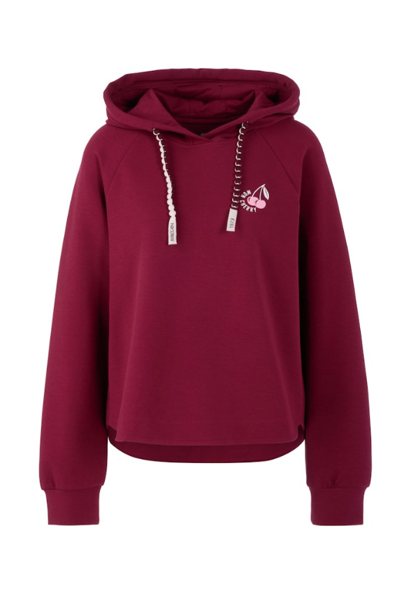 BLUZA Z NADRUKIEM BURGUNDOWA