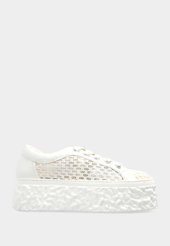SNEAKERSY SKÓRZANE MAGMA MESH KREMOWE