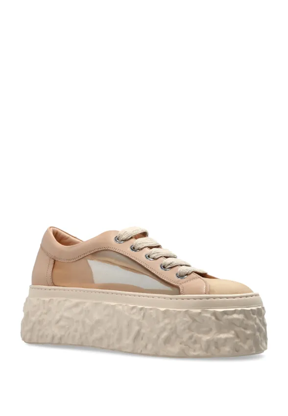 SNEAKERSY SKÓRZANE MAGMA MESH JASNY BRĄZ