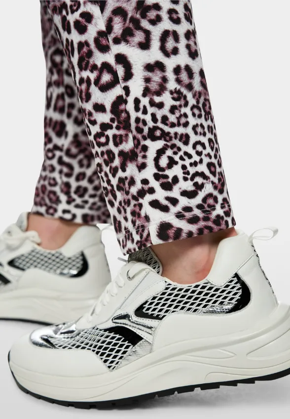 SPODNIE FOCHA LOOSE-FIT HIGH SZARO-RÓŻOWE