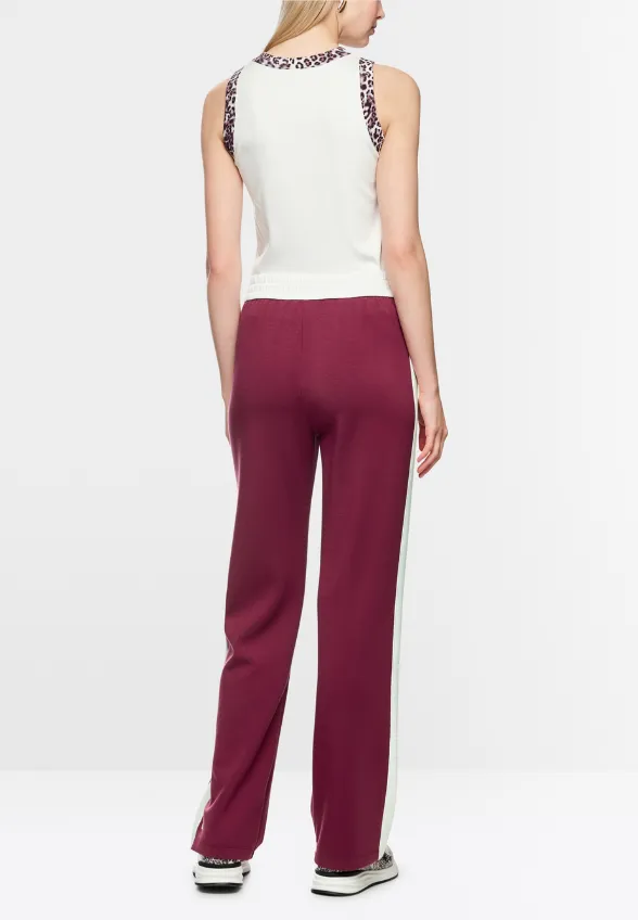 SPODNIE WASHINGTON WIDE-FIT HIGH BURGUNDOWE