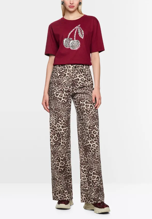 SPODNIE JEANSOWE WARRI WIDE-FIT HIGH BEŻOWE