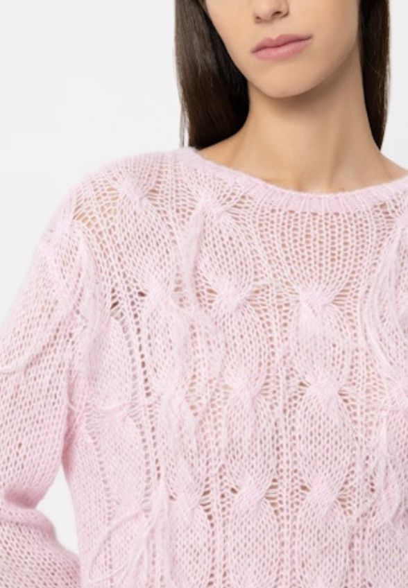 SWETER Z MIĘKKIEJ DZIANINY SUBTELNY RÓŻ