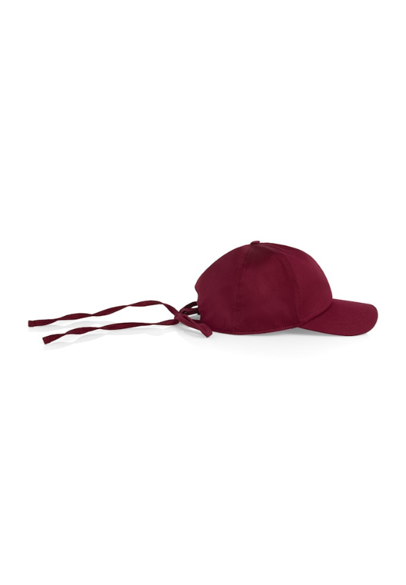 CZAPKA Z TASIEMKĄ BURGUNDOWA