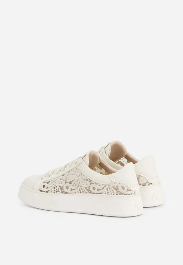 SNEAKERSY GIULY FABRIC ZE SKÓRY JAFNIĘCEJ KREMOWE
