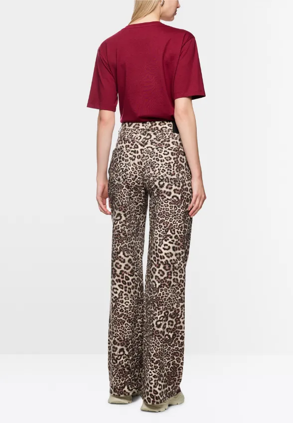 SPODNIE JEANSOWE WARRI WIDE-FIT HIGH BEŻOWE