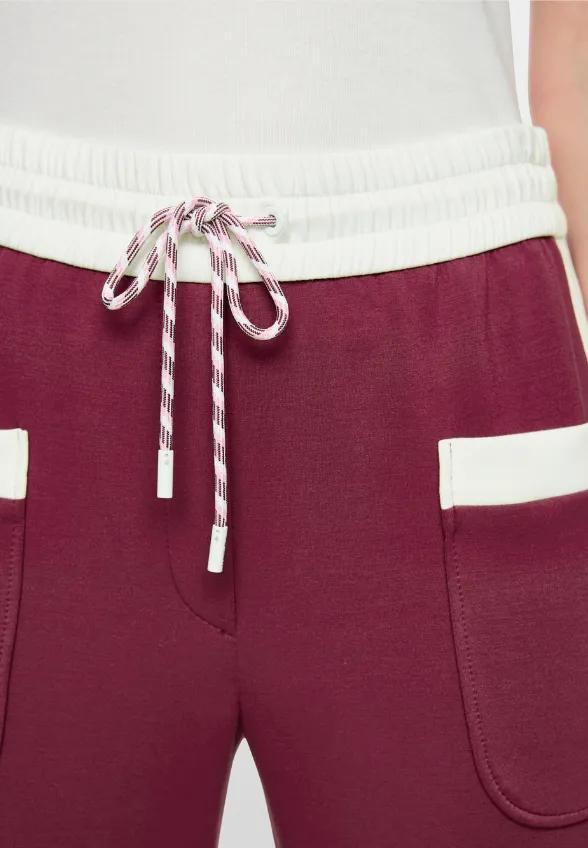 SPODNIE WASHINGTON WIDE-FIT HIGH BURGUNDOWE