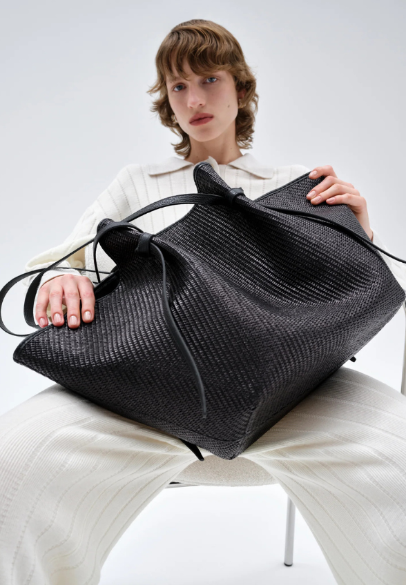 TORBA XL MOCHI WOMEN RAFFIA CZARNA