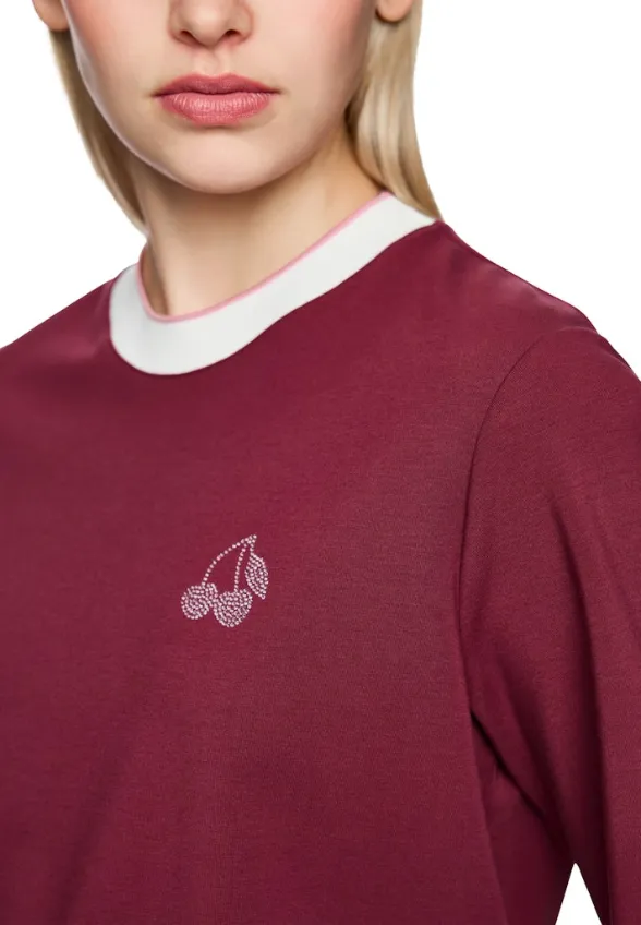 BLUZKA BAWEŁNIANA BURGUNDOWA