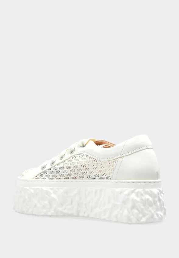 SNEAKERSY SKÓRZANE MAGMA MESH KREMOWE